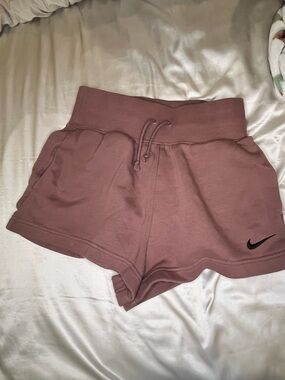 Nike Women's Dusty Mauve Elastic Waist Athletic Shorts